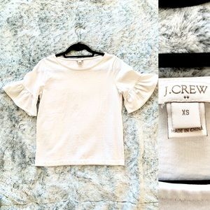 J.Crew White Bell-Sleeve Shirt XS